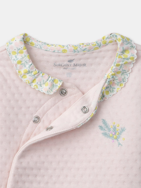 Newborn Pink Cotton Top, Bottoms & Baby Blanket