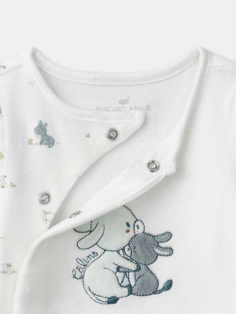Newborn Cream Velour Sleepsuit