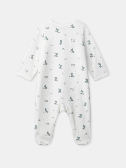 Newborn Cream Velour Sleepsuit