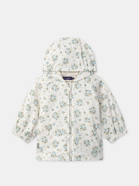Cream 3 In 1 Floral Print Raincoat