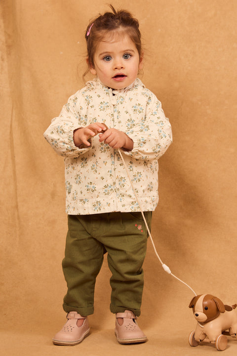 Cream 3 In 1 Floral Print Raincoat