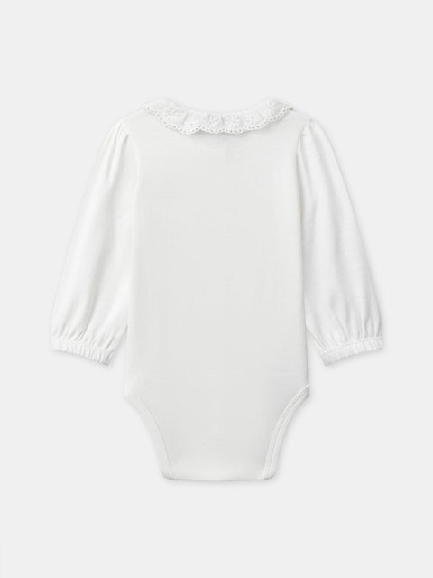 Ribbed Cream Cotton Bodysuit
