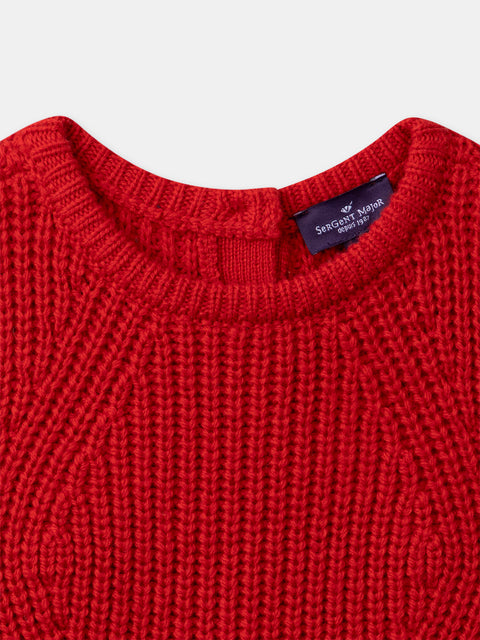 Ribbed Red Sleeveless Gilet