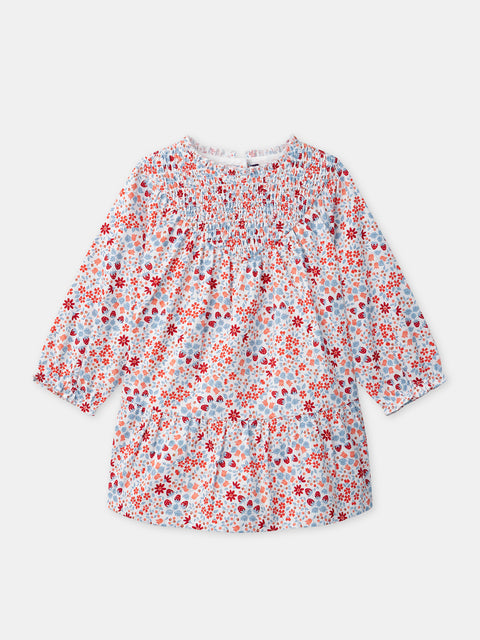 Floral Print Cotton Twill Dress