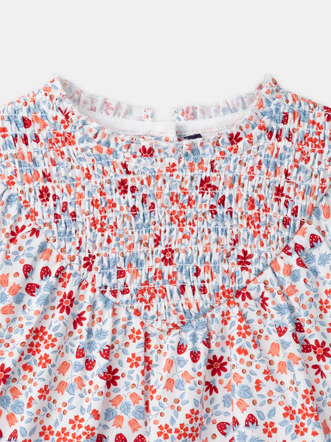 Floral Print Cotton Twill Dress