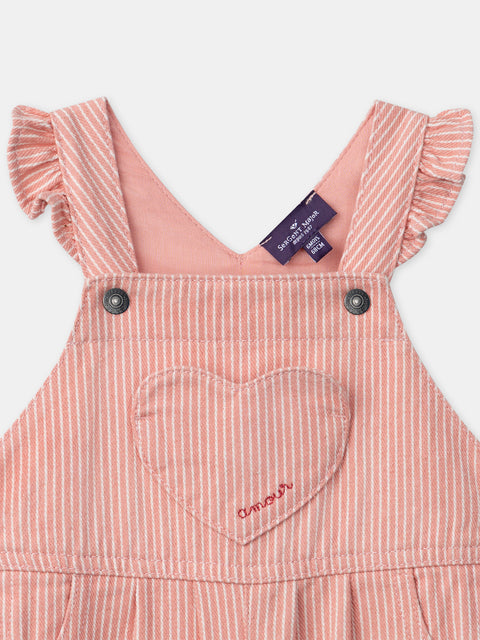 Red Stripe Cotton Dungarees