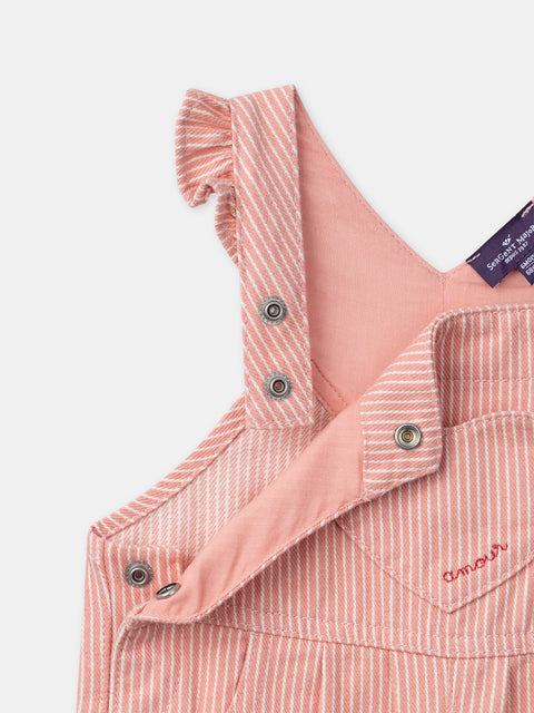 Red Stripe Cotton Dungarees