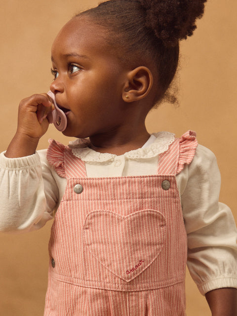 Red Stripe Cotton Dungarees