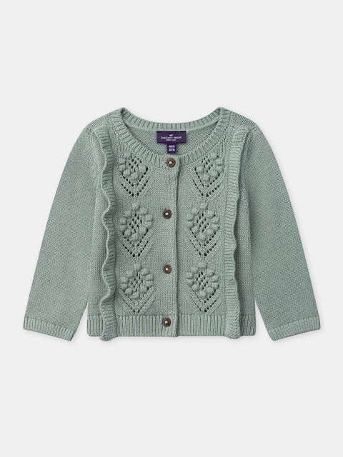 Green Cotton Mix Cardigan