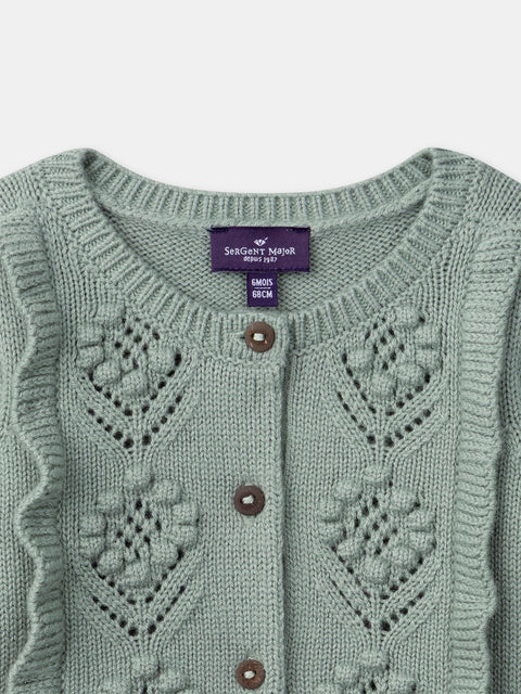 Green Cotton Mix Cardigan