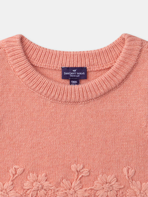 Peach Floral Embroidered lGilet