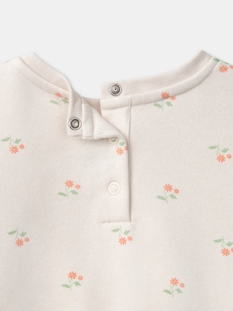 Craem Printed Sweatshirt & Headband With Matching Green Leggings