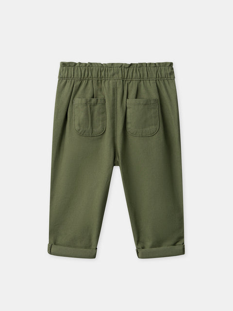 Green Cotton Twill Trousers