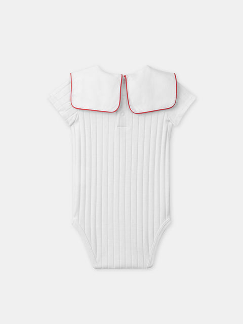 Cream Ribbed Cotton Bodysuit
