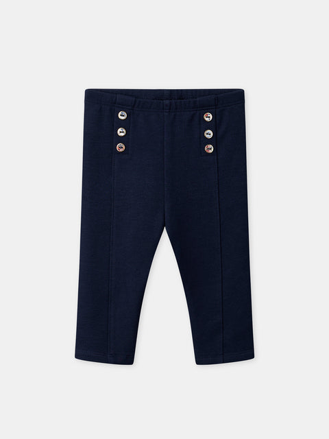 Navy Cotton Leggings