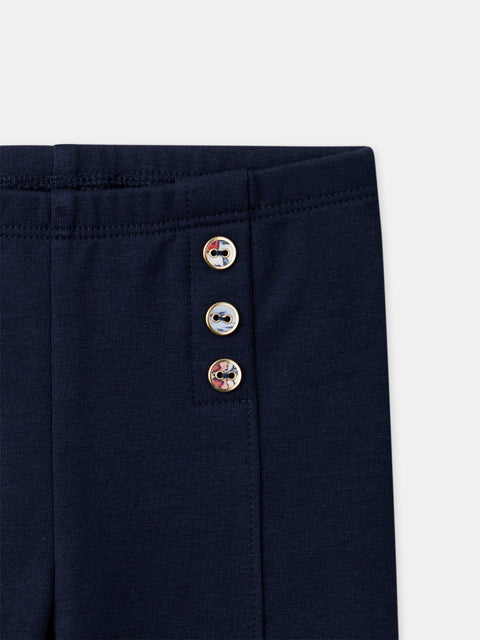Navy Cotton Leggings