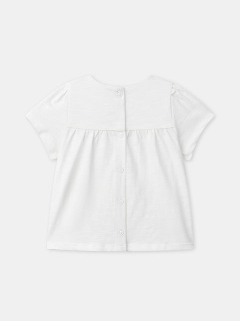 Off White Broderie Anglaise Cotton Blouse