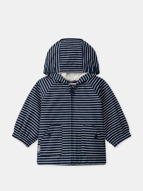 3 In 1 Navy Striped Raincoat