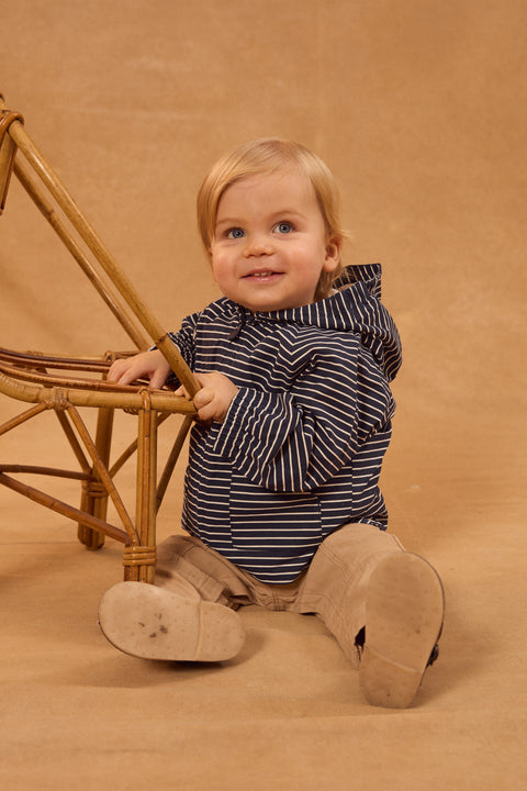 3 In 1 Navy Striped Raincoat