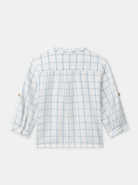 Light Blue Check Cotton Shirt