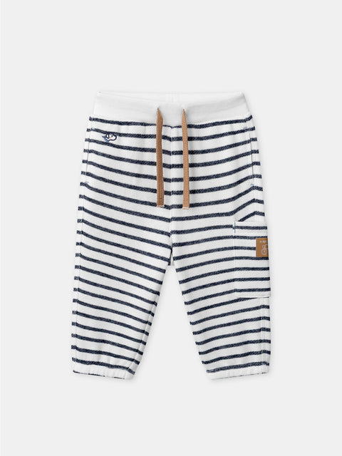 Navy Stripe Cotton Joggers