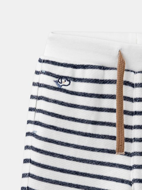 Navy Stripe Cotton Joggers