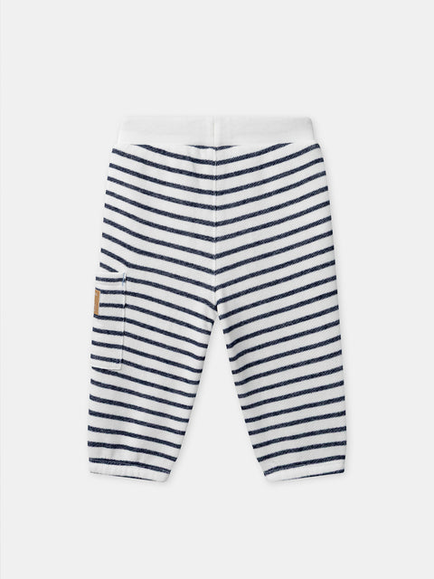 Navy Stripe Cotton Joggers
