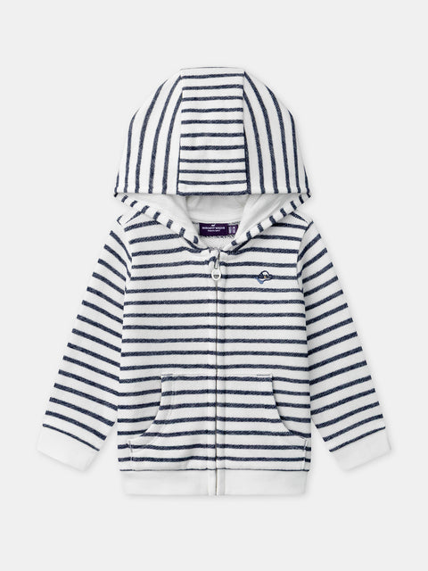 Navy Stripe Cotton Hoodie