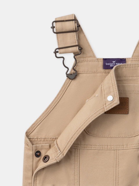 Beige Cotton Canvas Dungarees