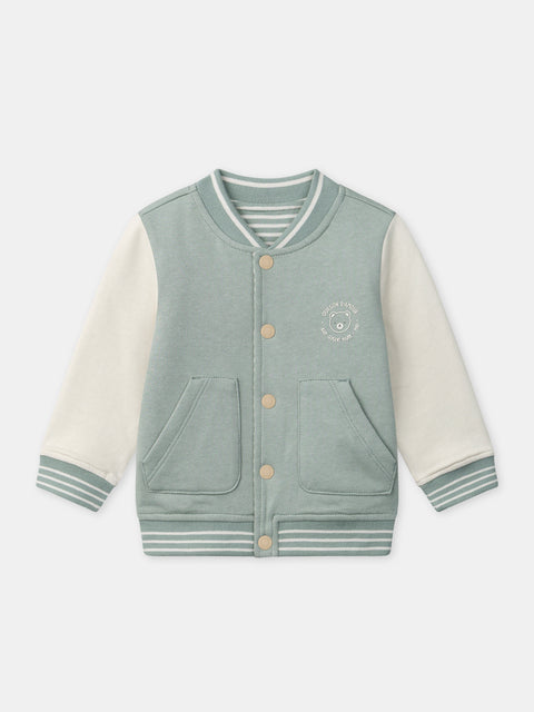 Reversible Green Cotton Fleece Jacket