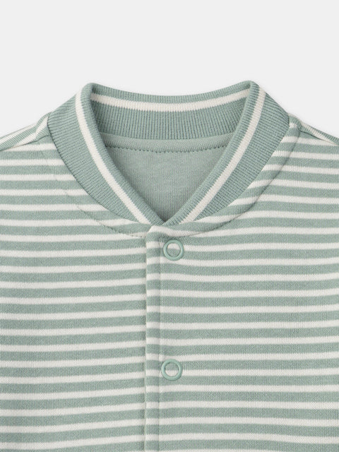 Reversible Green Cotton Fleece Jacket