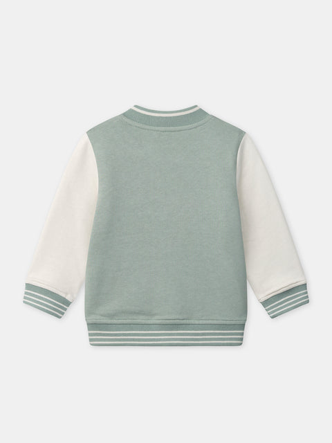 Reversible Green Cotton Fleece Jacket