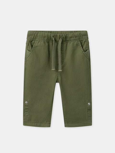 Green Cotton Twill Trousers