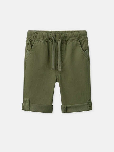 Green Cotton Twill Trousers