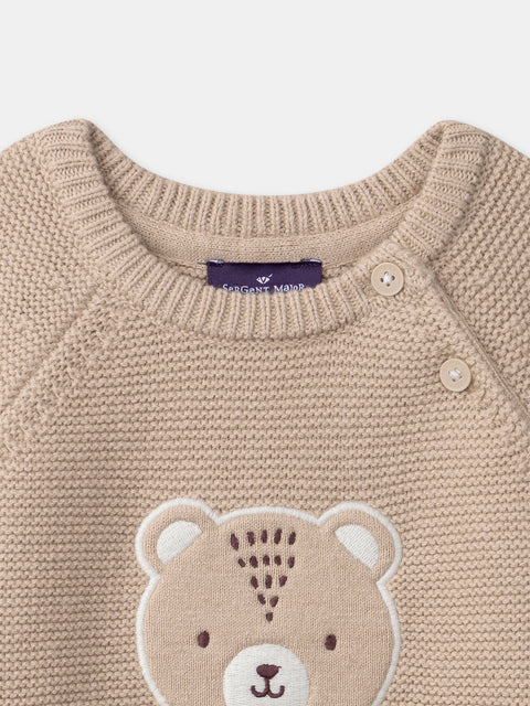 Beige Cotton Rich Jumper