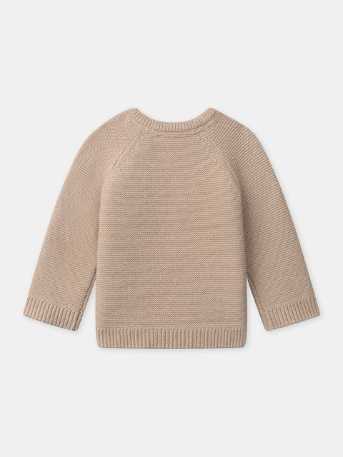 Beige Cotton Rich Jumper