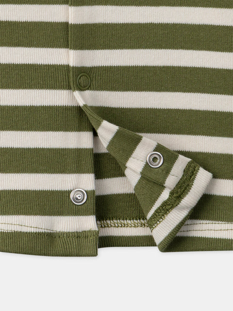 Green Stripe Cotton T-shirt