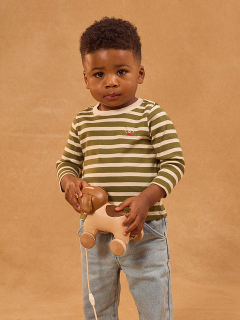 Green Stripe Cotton T-shirt