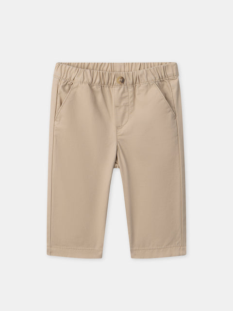 Beige Cotton Trousers