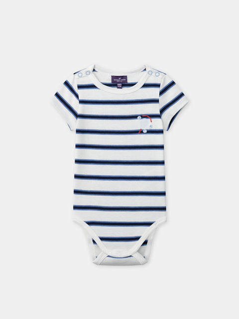 Navy Stripe Cotton Bodysuit