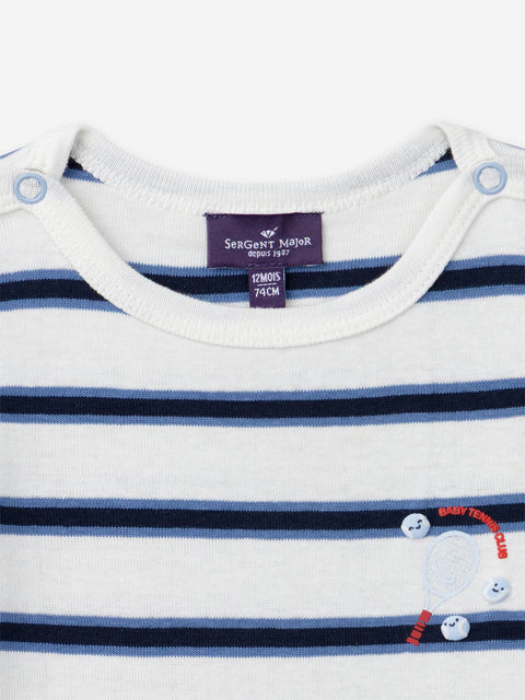 Navy Stripe Cotton Bodysuit