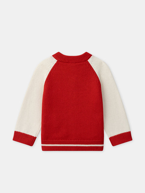 Red & Cream Cotton Cardigan