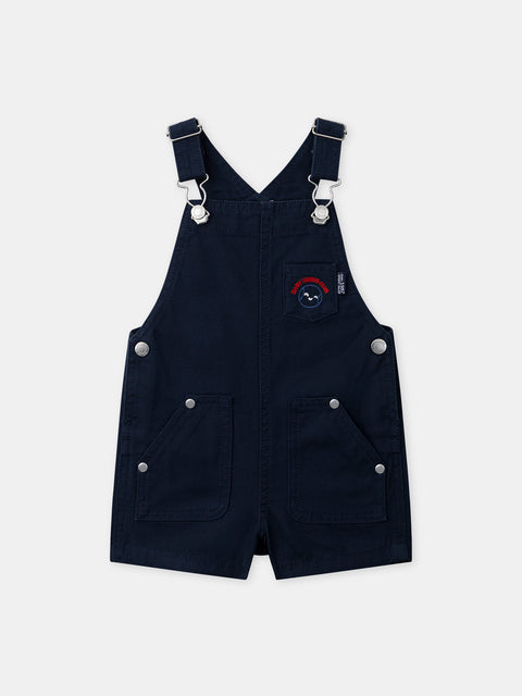 Navy Short Cotton Dungarees
