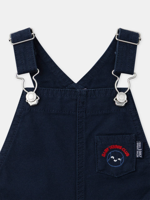 Navy Short Cotton Dungarees