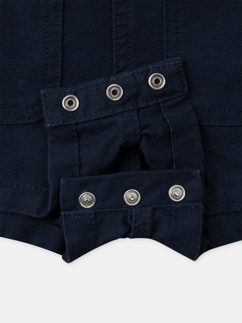 Navy Short Cotton Dungarees