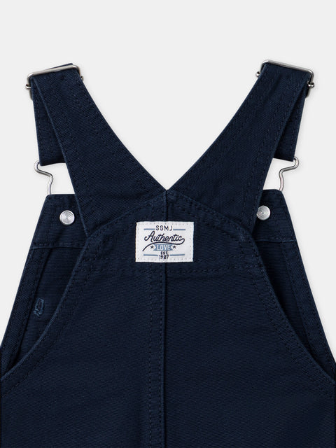 Navy Short Cotton Dungarees