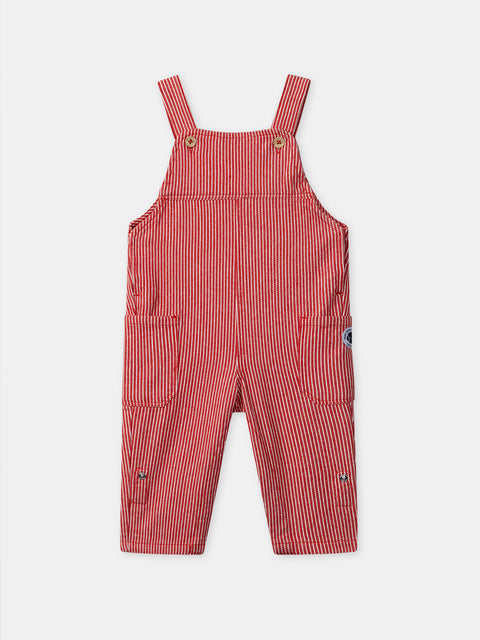 Red Stripe Cotton Dungarees