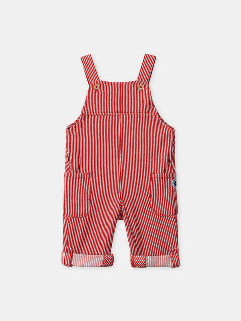 Red Stripe Cotton Dungarees