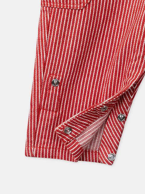 Red Stripe Cotton Dungarees