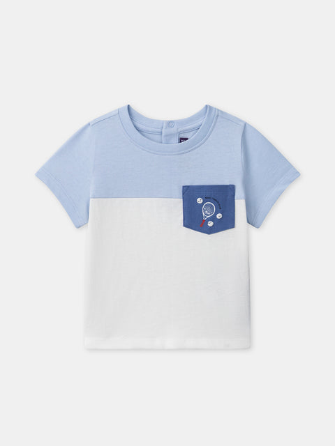 Blue & Cream Cotton T-shirt